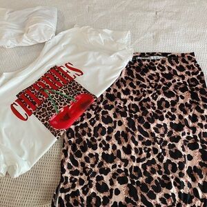 SHEIN Animal Print Pencil Skirt